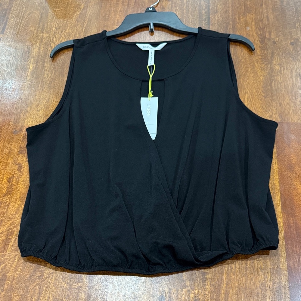 NWT BCBGeneration Black Draped Blouse